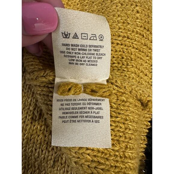 MOTH Anthropologie Mustard Yellow Knit Halter Tank Top Sweater Size M - Picture 9 of 9